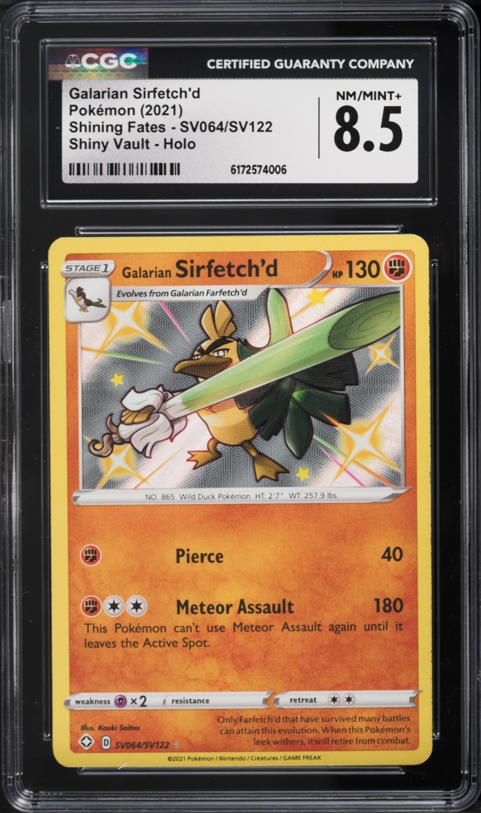 2021 Pokemon SWSH Shining Fates Shiny Vault Galarian Sirfetch'd #SV064 CGC 8.5 NM-MT+