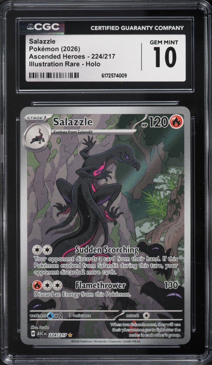 2026 Pokemon Mega Evolution Ascended Heroes IR Salazzle #224 CGC 10 GEM MINT