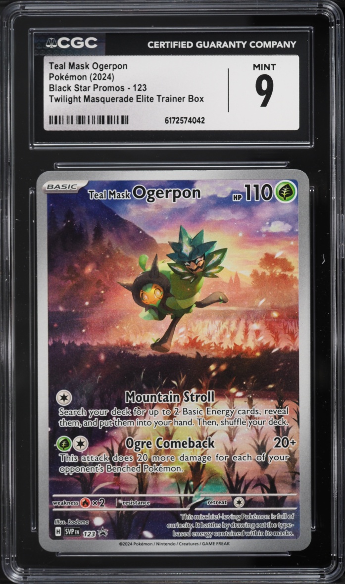 2024 Pokemon SV Promo Twilight Masquerade ETB Alt Art Teal Mask Ogerpon #123 CGC 9 MINT