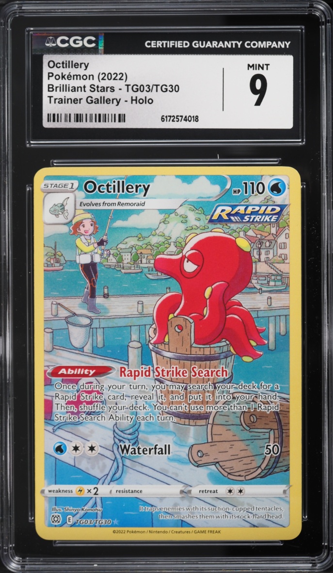 2022 Pokemon Sword & Shield Brilliant Stars Trainer Gallery CHR Octillery #TG03 CGC 9 MINT