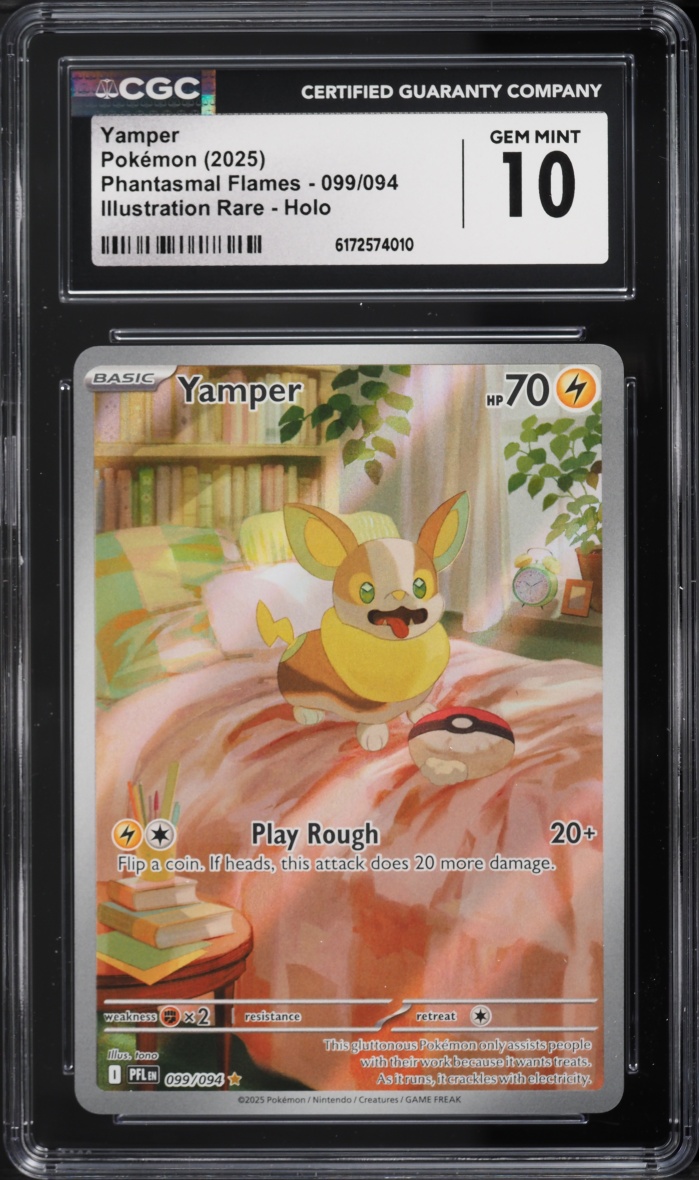 2025 Pokemon Mega Evolution Phantasmal Flames IR Yamper #99 CGC 10 GEM MINT