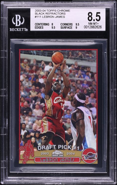 2003 Topps Chrome Black Refractor LeBron James ROOKIE /500 #111 BGS 8.5 NM-MT+