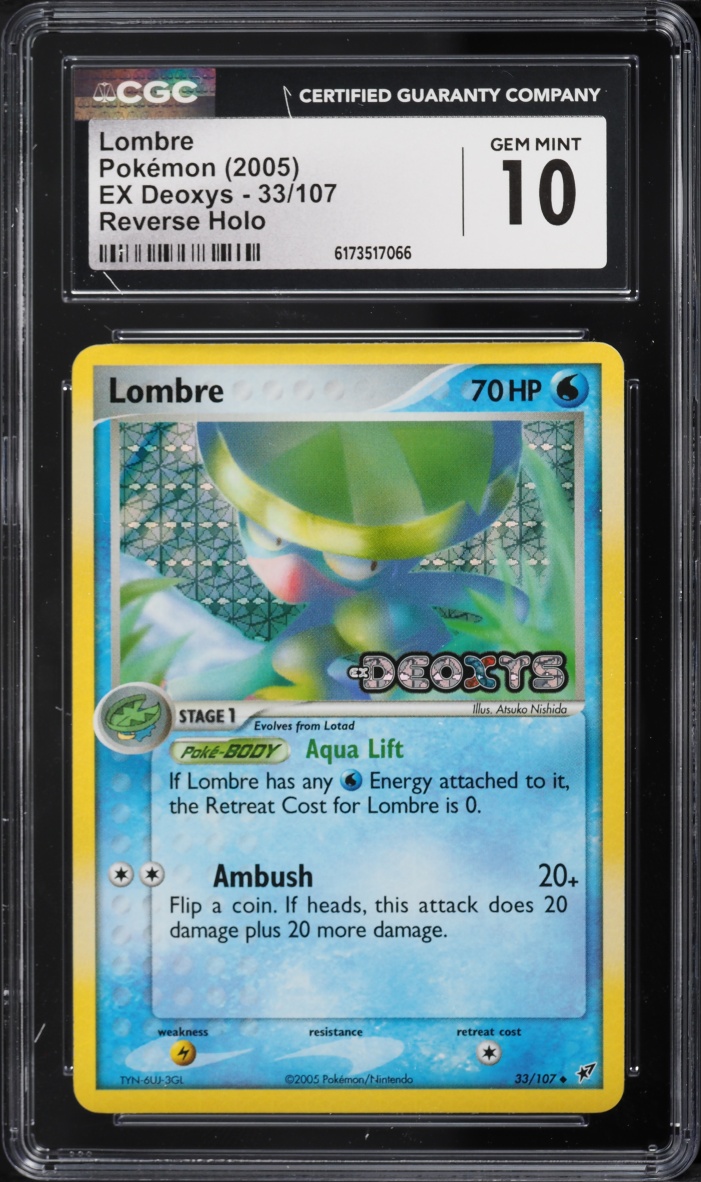 2005 Pokemon EX Deoxys Reverse Holo Lombre #33 CGC 10 GEM MINT