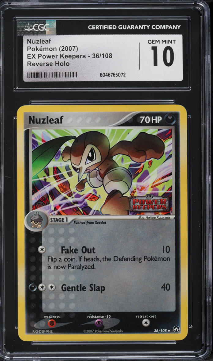 2007 Pokemon EX Power Keepers Reverse Holo Nuzleaf #36 CGC 10 GEM MINT