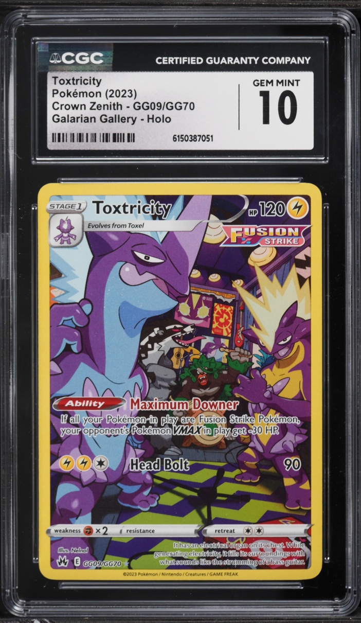 2023 Pokemon Sword & Shield Crown Zenith Galarian Gallery Alt Art Toxtricity #GG09 CGC 10 GEM