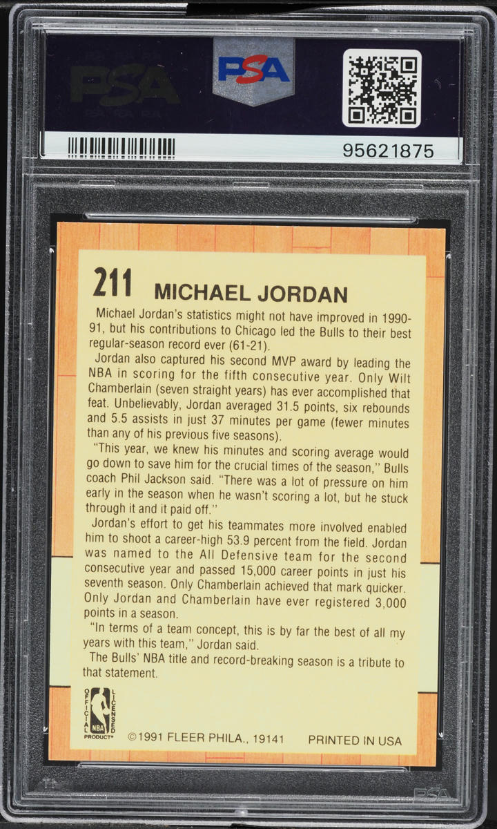 1991 Fleer Basketball Michael Jordan #211 PSA 10 GEM MINT