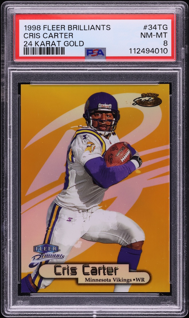 1998 Fleer Brilliants 24-Karat Gold Cris Carter /24 #34TG PSA 8 NM-MT