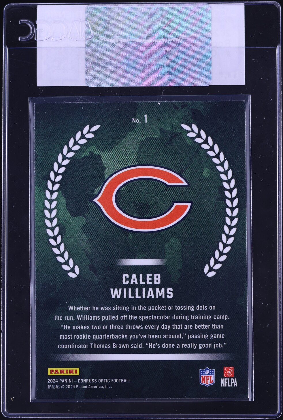2024 Donruss Optic Recruits Caleb Williams ROOKIE #1 CGC AUTH
