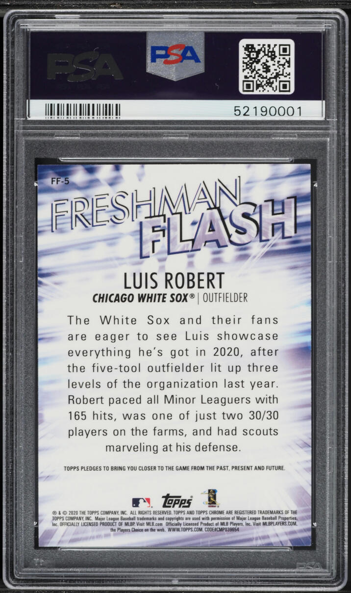 2020 Topps Chrome Freshman Flash Luis Robert ROOKIE #FF-5 PSA 10 GEM MINT