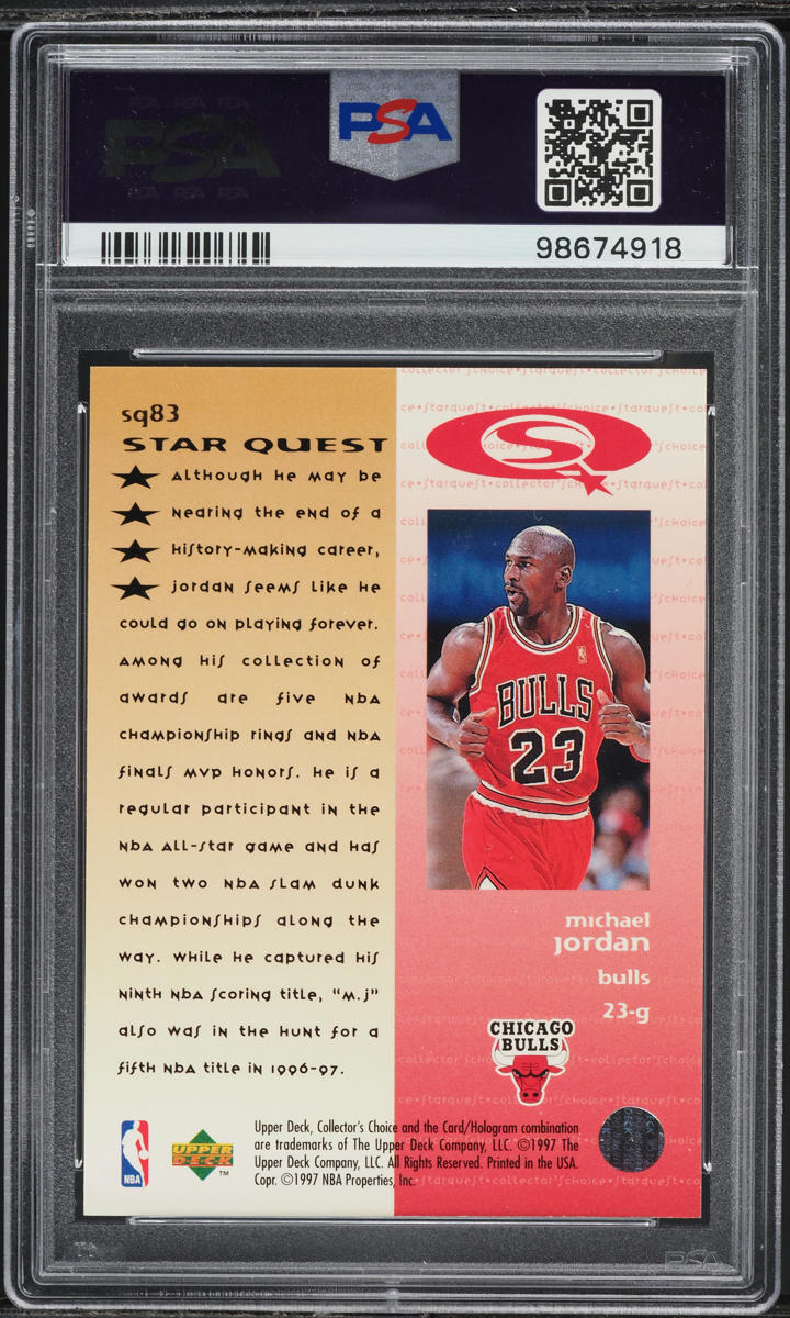 1997 Collector's Choice Starquest Michael Jordan #SQ83 PSA 10 GEM MINT