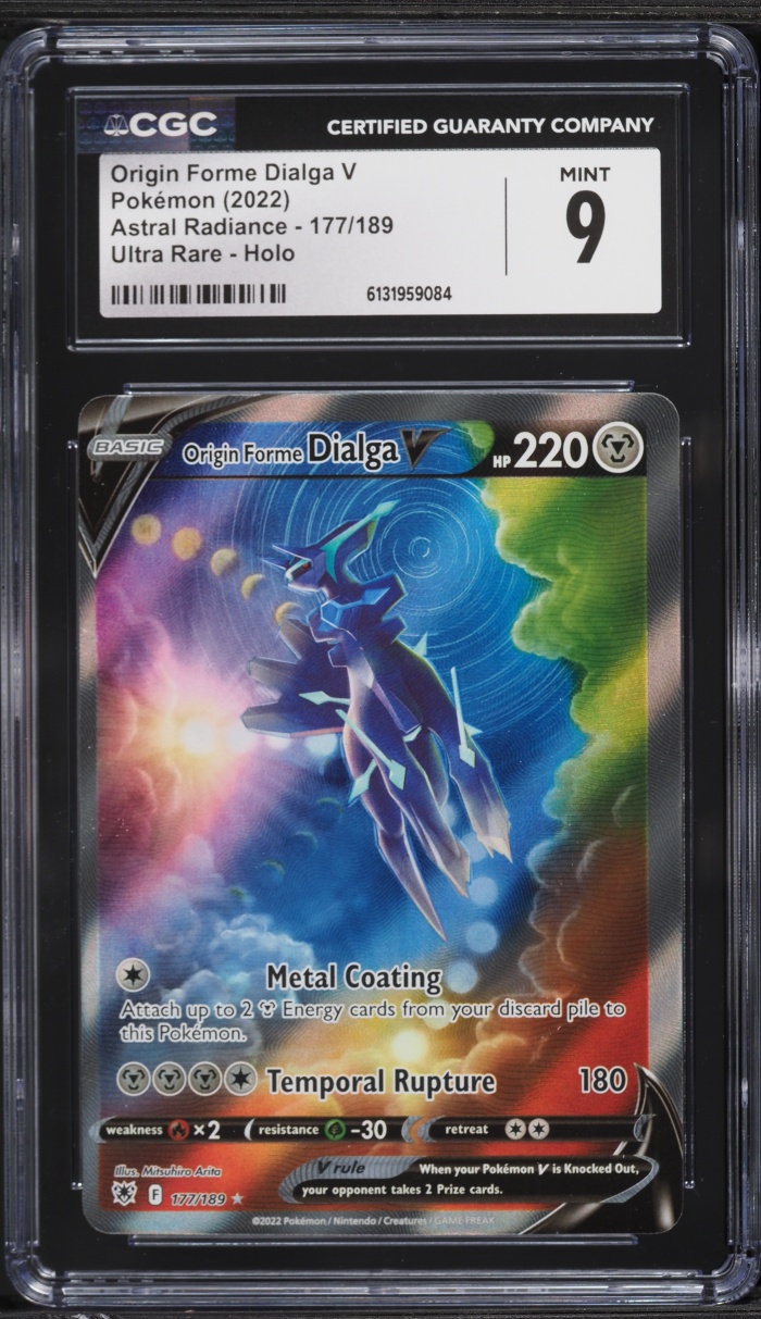 2022 Pokemon Sword & Shield Astral Radiance Alt Art Origin Forme Dialga V #177 CGC 9 MINT