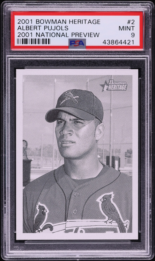 2001 Bowman Heritage National Preview Albert Pujols ROOKIE #2 PSA 9 MINT