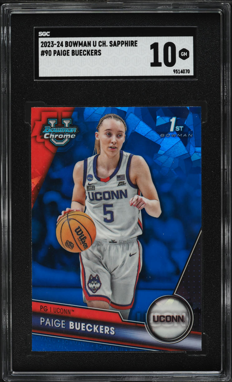 2023 Bowman Chrome University Sapphire Paige Bueckers ROOKIE #90 SGC 10 GEM MINT