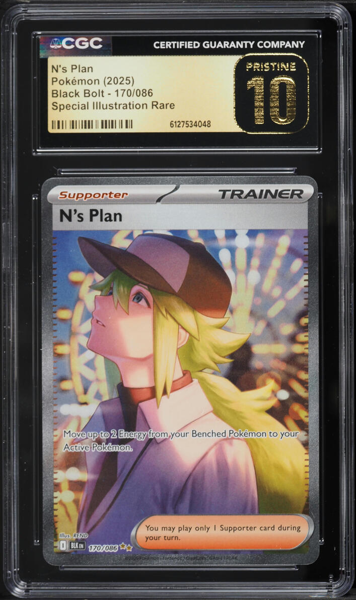 2025 Pokemon Scarlet & Violet Black Bolt SIR N's Plan #170 CGC 10 PRISTINE