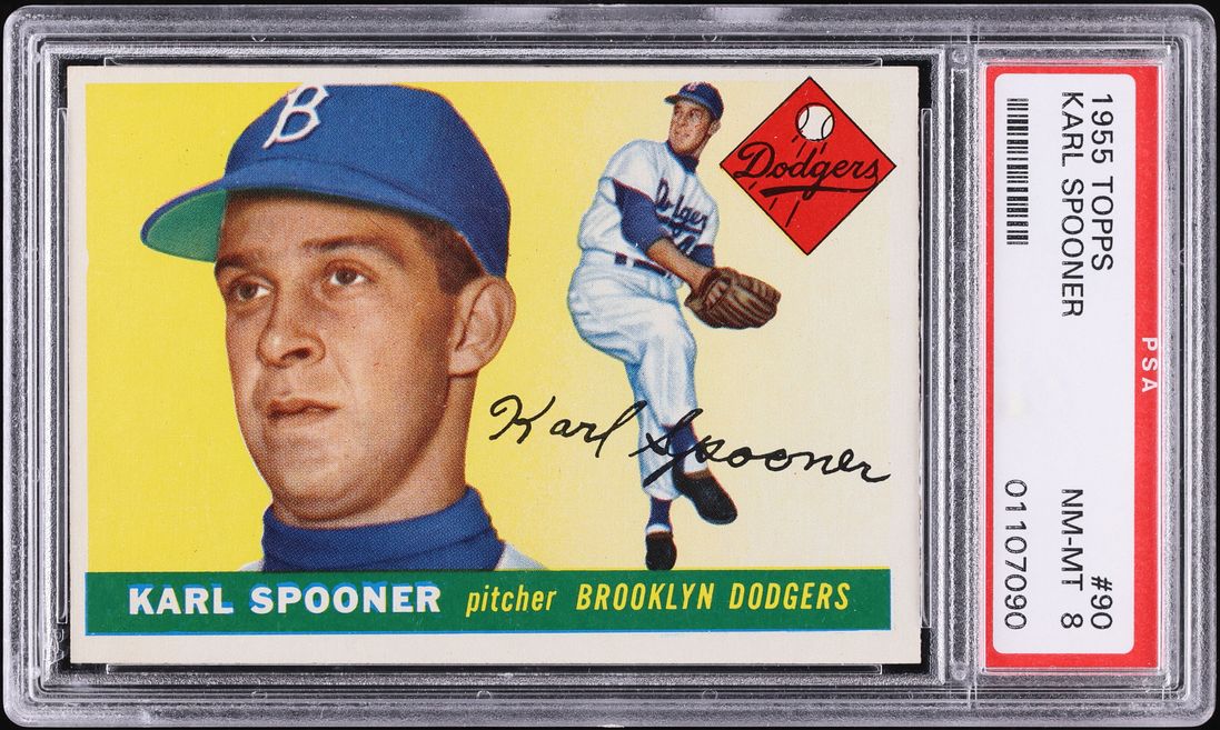 1955 Topps Karl Spooner ROOKIE #90 PSA 8 NM-MT