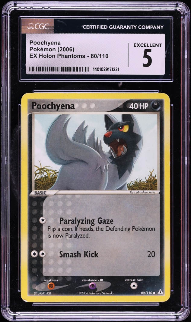 2006 Pokemon EX Holon Phantoms Poochyena #80 CGC 5 EX
