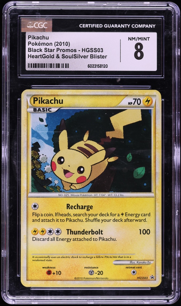 2010 Pokemon HeartGold & SoulSilver Promo Pikachu #HGSS03 CGC 8 NM-MT