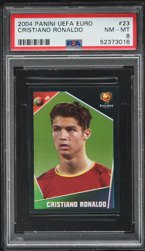その他 PSA 2004 SP AUTHENTIC CRISTIANO RONALDO 2004 Panini UEFA Euro Cristiano Ronaldo ROOKIE #23 PSA 8 NM