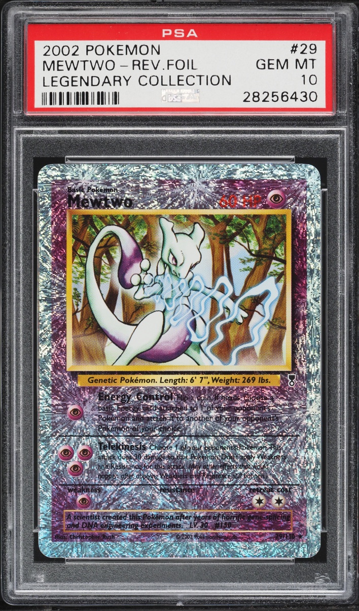 2002 Pokemon Legendary Collection Reverse Holo Mewtwo #29 PSA 10 GEM MINT