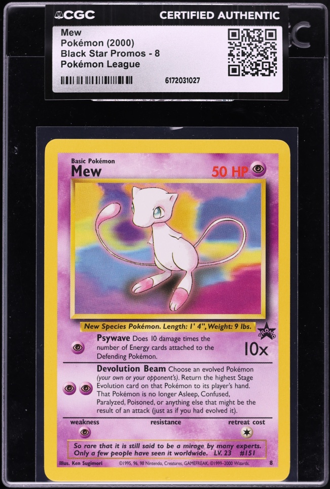 2000 Pokemon League Black Star Promo Mew #8 CGC AUTH
