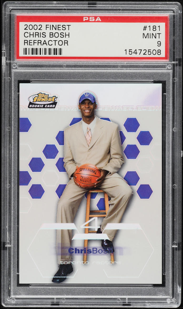 2002 Finest Refractor Chris Bosh ROOKIE /250 #181 PSA 9 MINT
