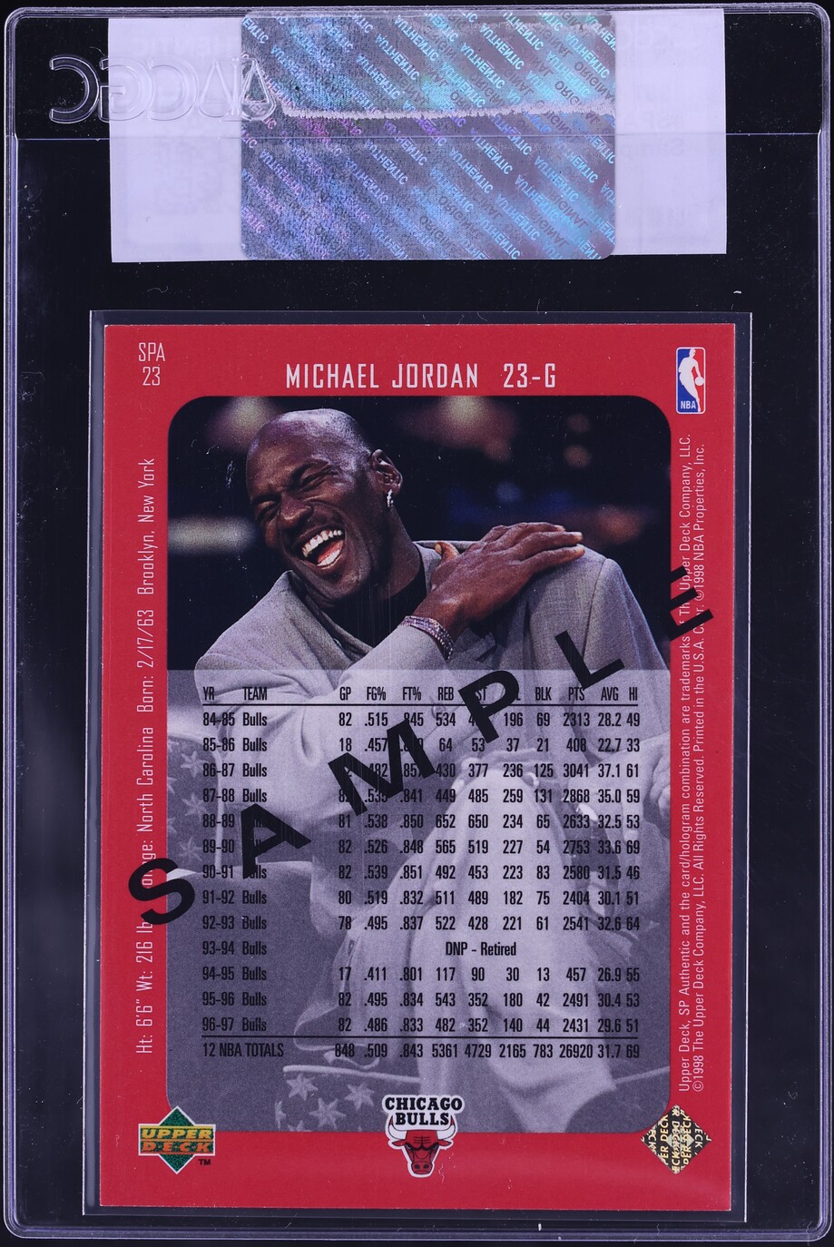 1997 SP Authentic Sample Michael Jordan #SPA23 CGC AUTH