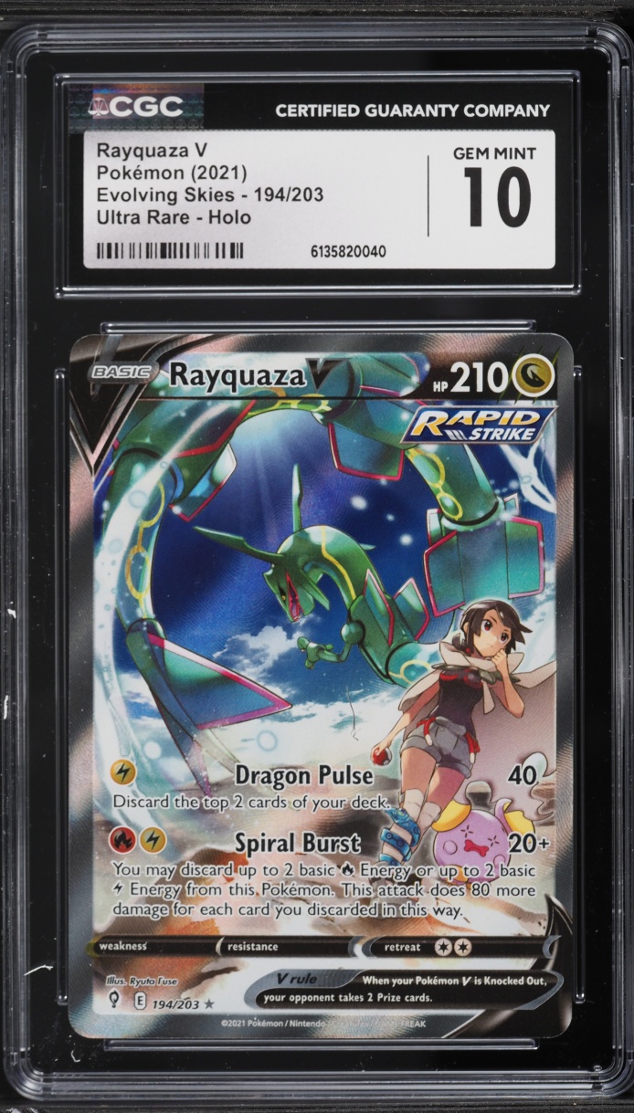 2021 Pokemon Sword & Shield Evolving Skies CHR Rayquaza V #194 CGC 10 GEM MINT