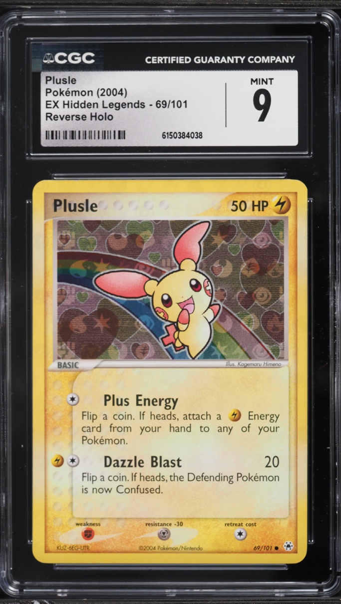 2004 Pokemon EX Hidden Legends Reverse Holo Plusle #69 CGC 9 MINT