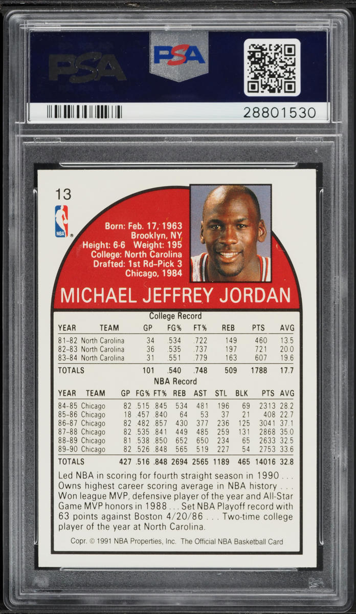 1991 Hoops Superstars Michael Jordan #13 PSA 10 GEM MINT