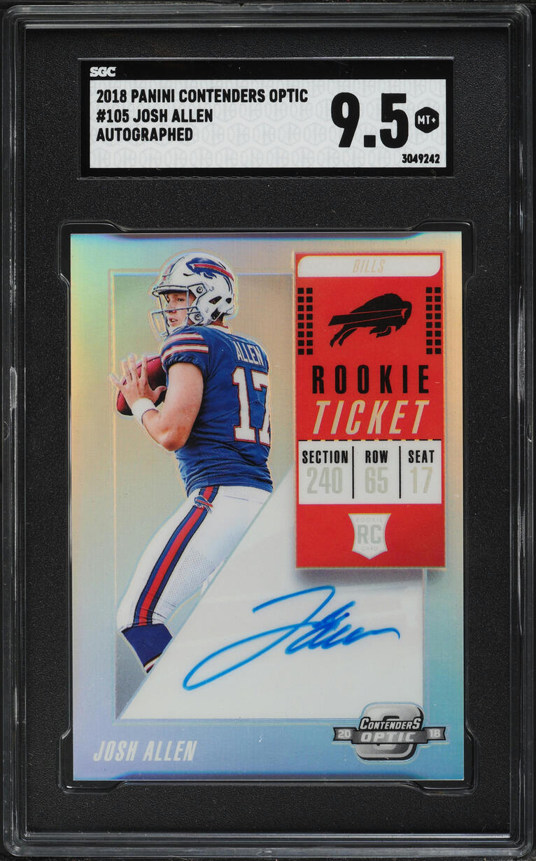 2018 Panini Contenders Optic Josh Allen ROOKIE AUTO #105 SGC 9.5 MINT+