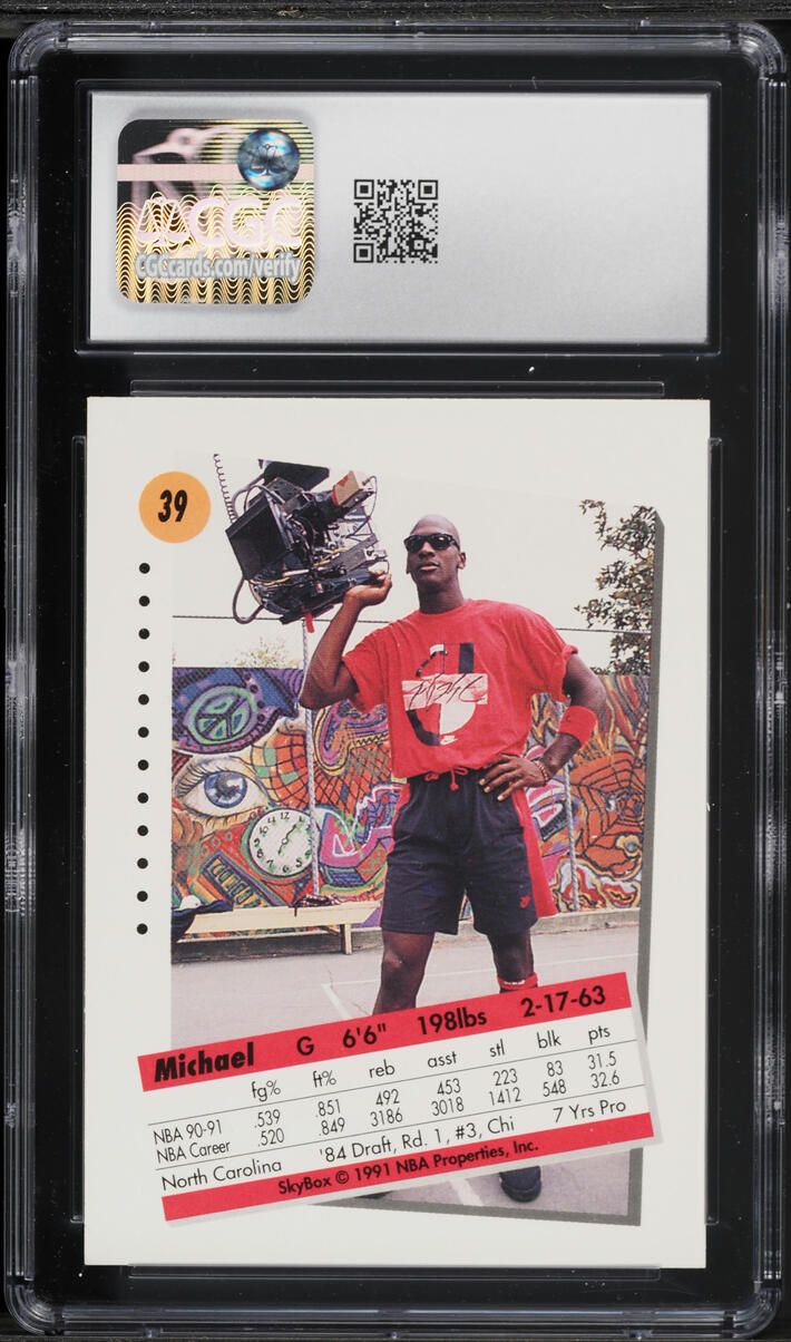 1991 Skybox Basketball Michael Jordan #39 CGC 8 NM-MT