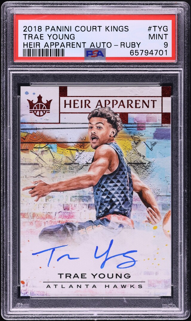2018 Panini Court Kings Heir Apparent Ruby Trae Young ROOKIE AUTO /99 PSA 9 MINT