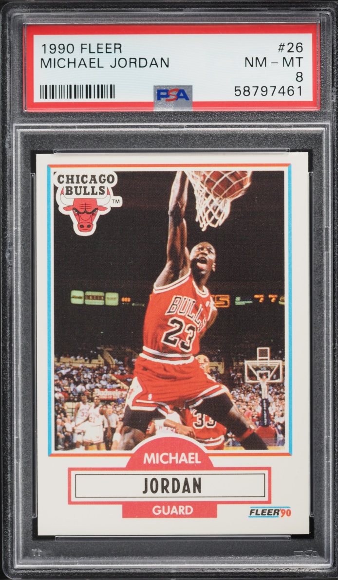 1990 Fleer Basketball Michael Jordan #26 PSA 8 NM-MT