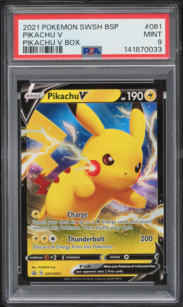 2021 Pokemon Sword & Shield Promo Shining Fates Pikachu V #SWSH061 PSA 9 MINT