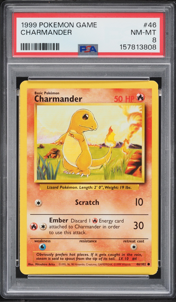 1999 Pokemon Base Set Charmander #46 PSA 8 NM-MT