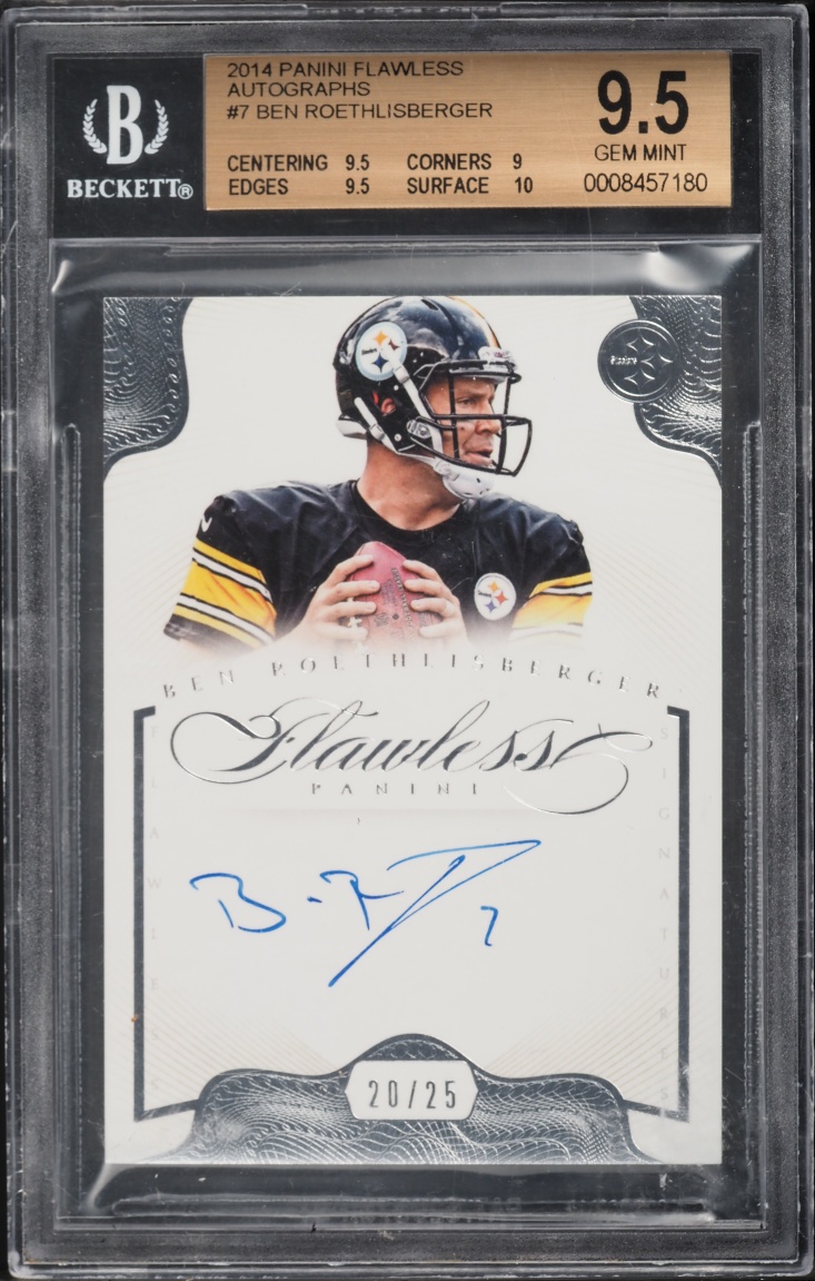 2014 Panini Flawless Ben Roethlisberger AUTO /25 #7 BGS 9.5 GEM MINT