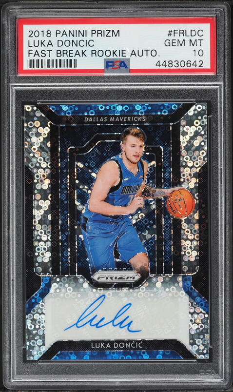 2018 Panini Prizm Fast Break Luka Doncic ROOKIE AUTO #FR-LDC PSA