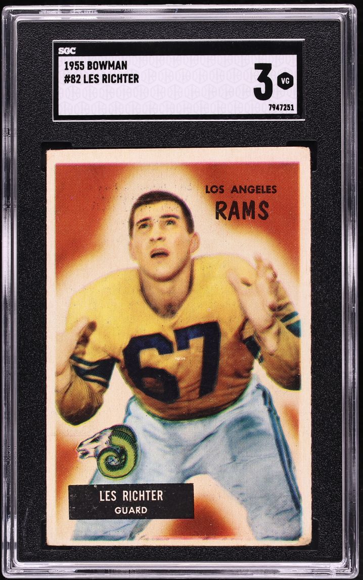 1955 Bowman Football Les Richter #82 SGC 3 VG
