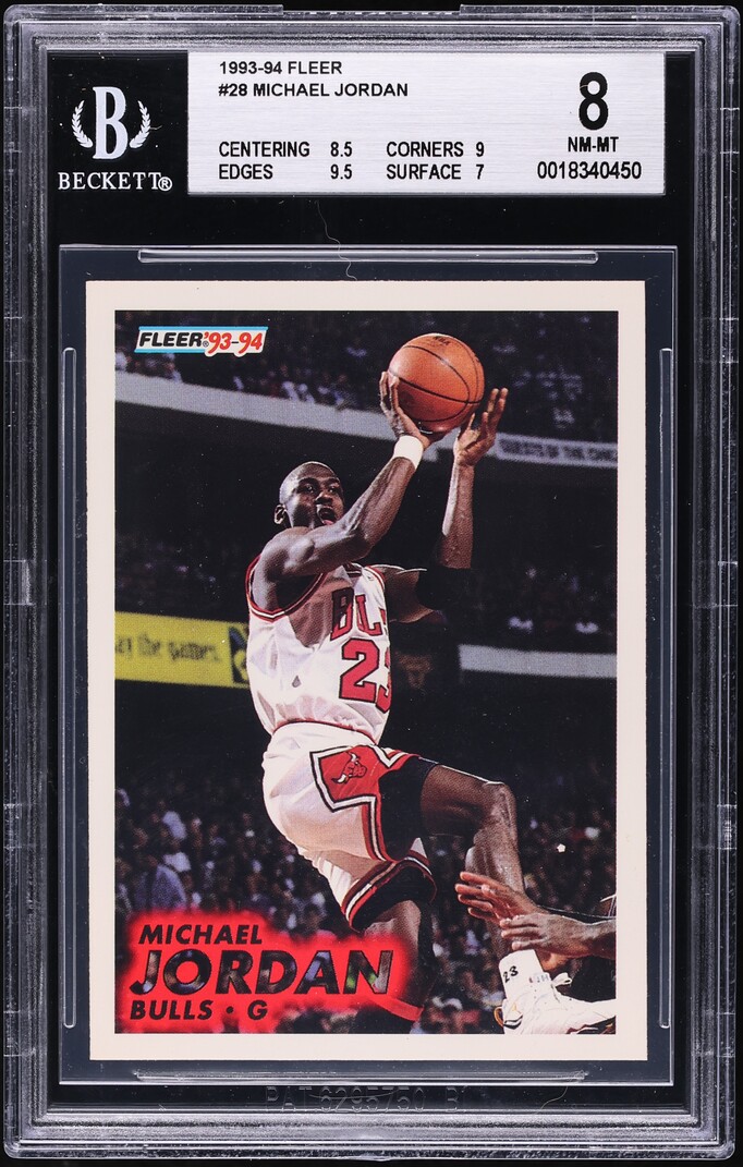 1993 Fleer Basketball Michael Jordan #28 BGS 8 NM-MT