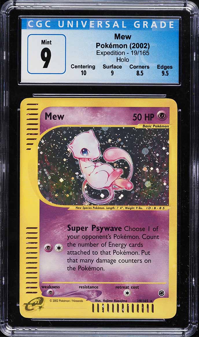 2002 Pokemon Expedition Holo Mew #19 CGC 9 MINT