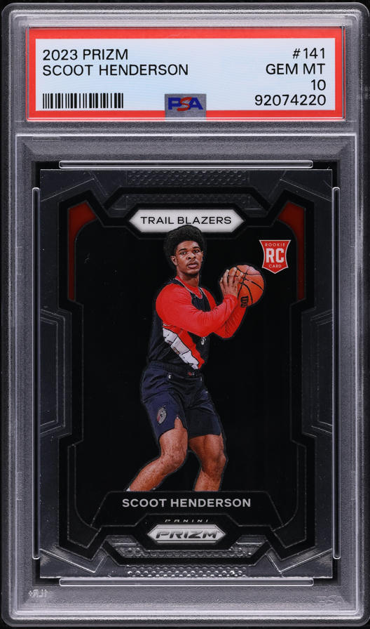 2023 Panini Prizm Blue Ice Scoot Henderson ROOKIE /125 #141 PSA 10