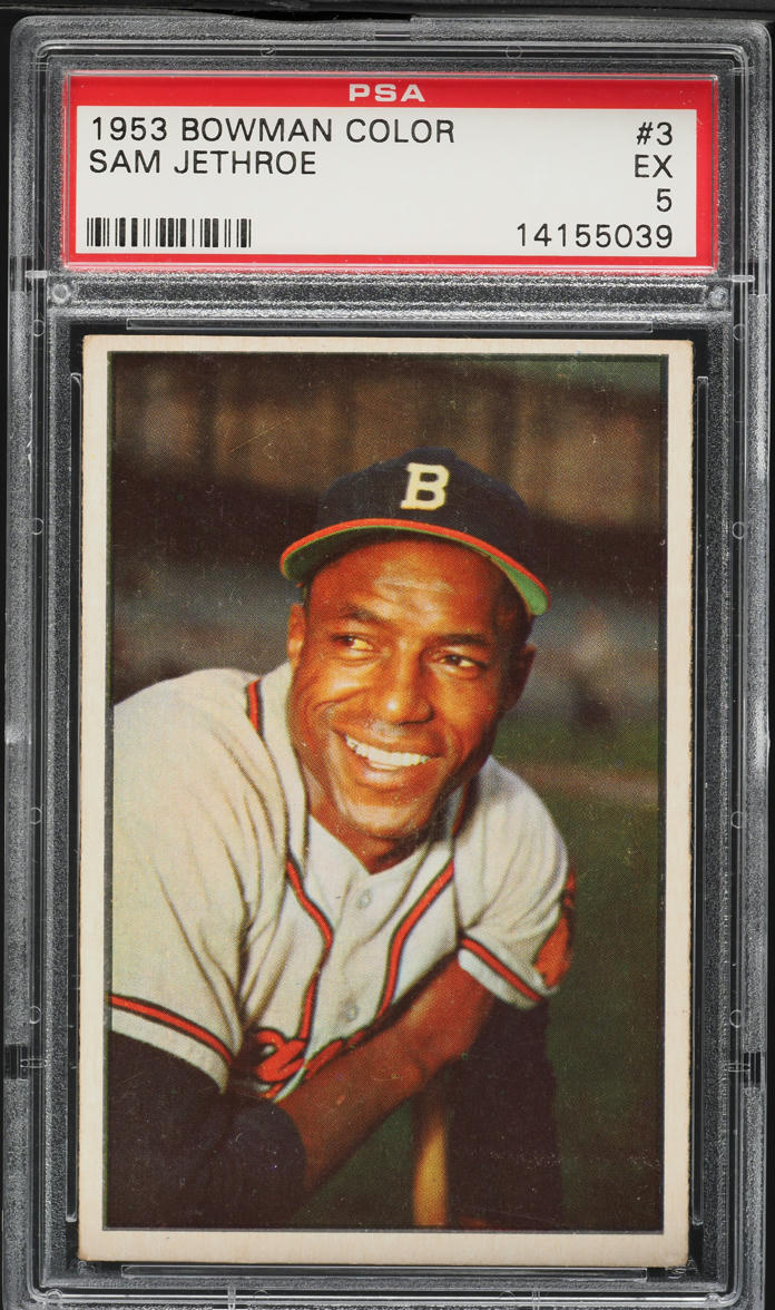 1953 Bowman Color Sam Jethroe #3 PSA 5 EX