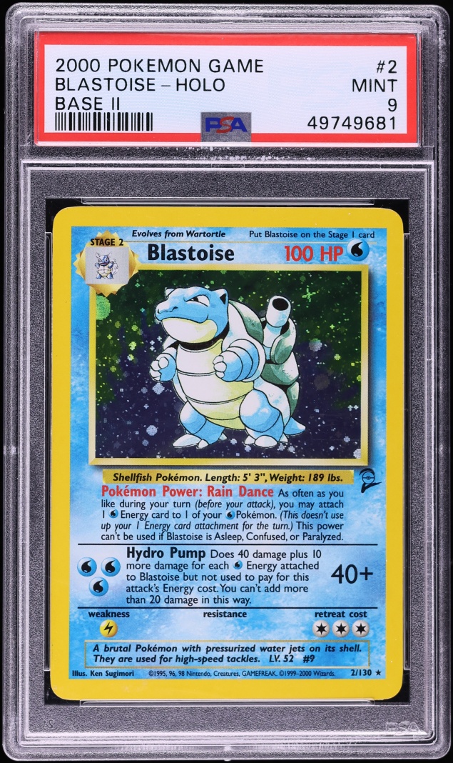 2000 Pokemon Base Set 2 Holo Blastoise #2 PSA 9 MINT