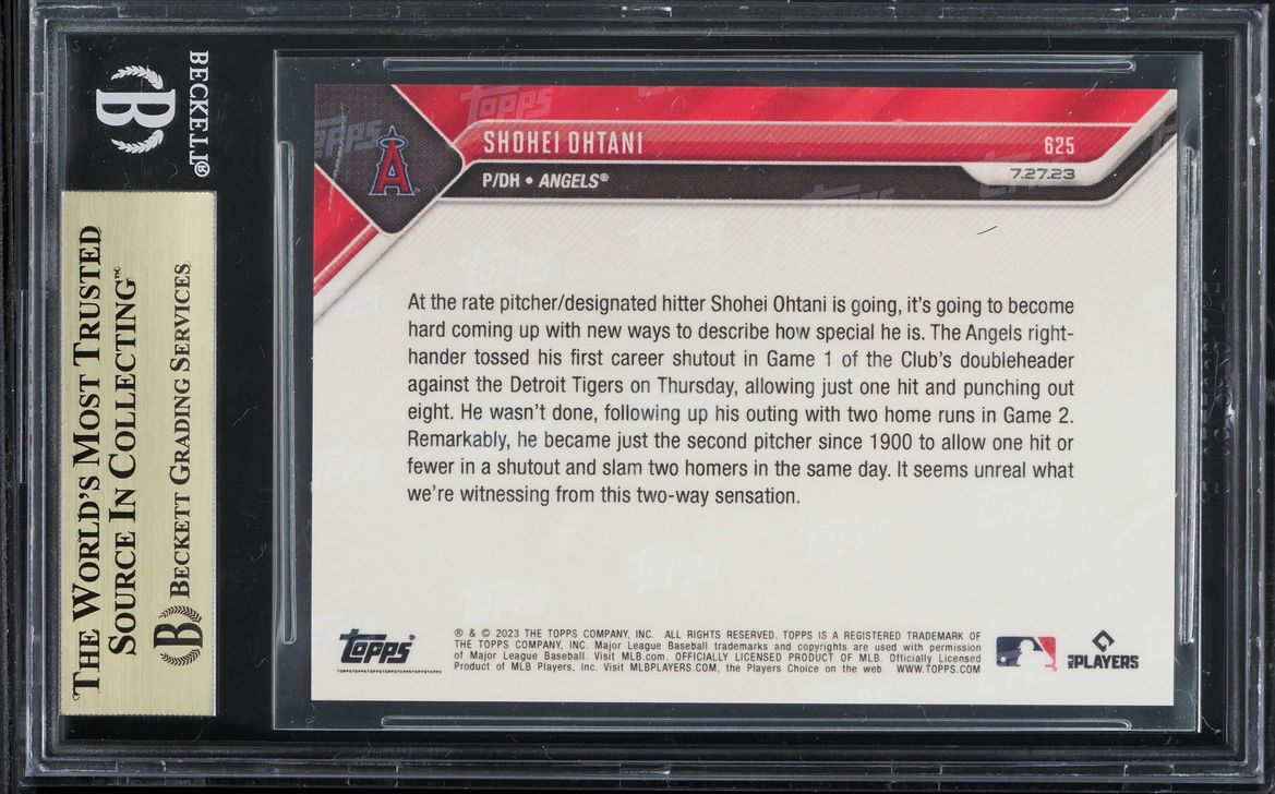2023 Topps Now Shohei Ohtani #625 BGS 10 PRISTINE