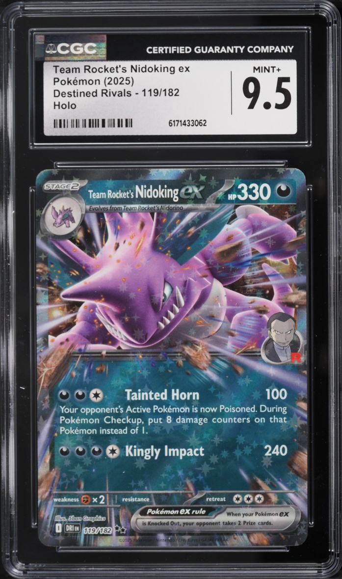2025 Pokemon Scarlet & Violet Destined Rivals Team Rocket's Nidoking Ex #119 CGC 9.5 MINT+