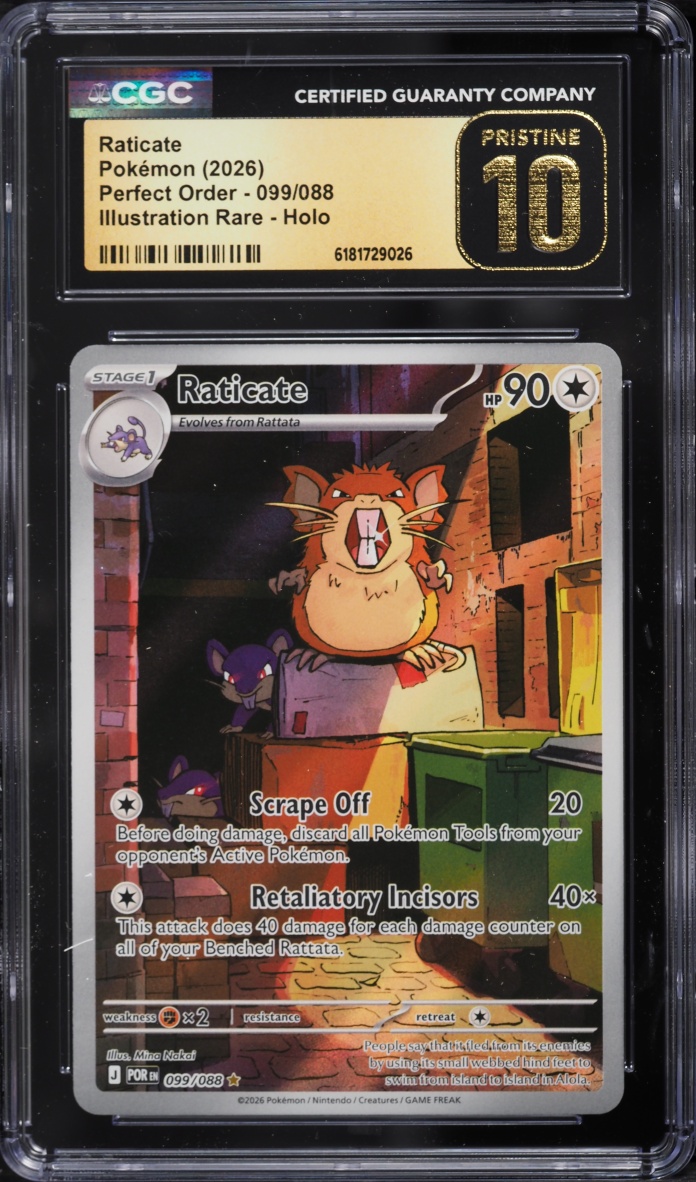 2026 Pokemon Mega Evolution Perfect Order IR Raticate #99 CGC 10 ...