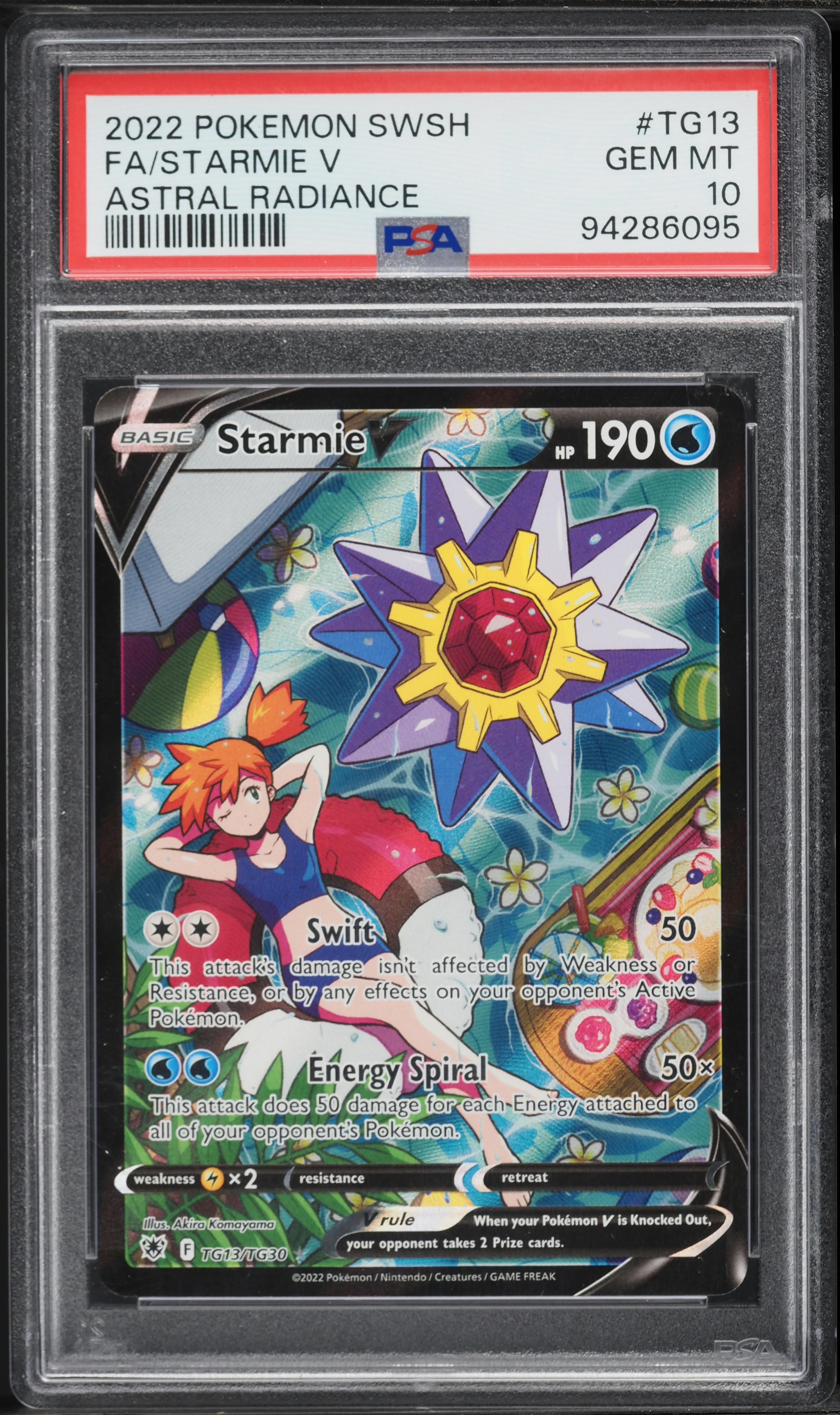 2022 Pokemon Sword & Shield Astral Radiance CHR Starmie V #TG13 PSA 10 GEM MINT