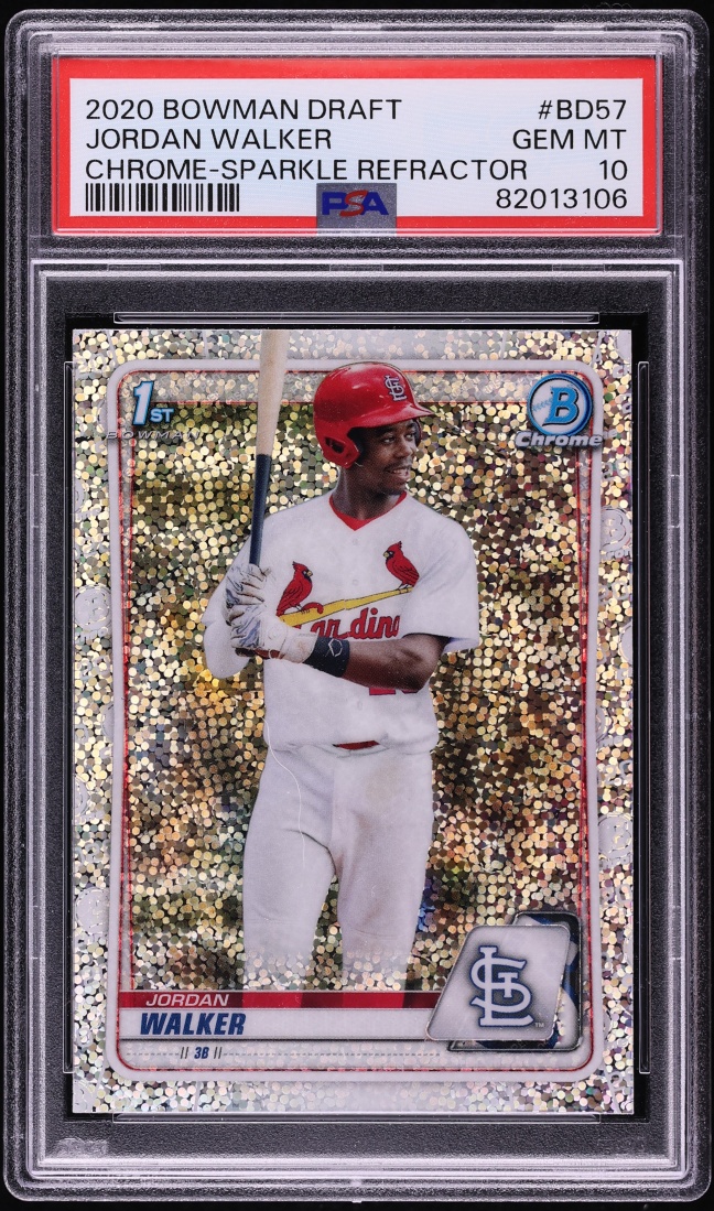 2020 Bowman Chrome Draft Sparkle Refractor Jordan Walker PROSPECT #BD-57 PSA 10 GEM MINT