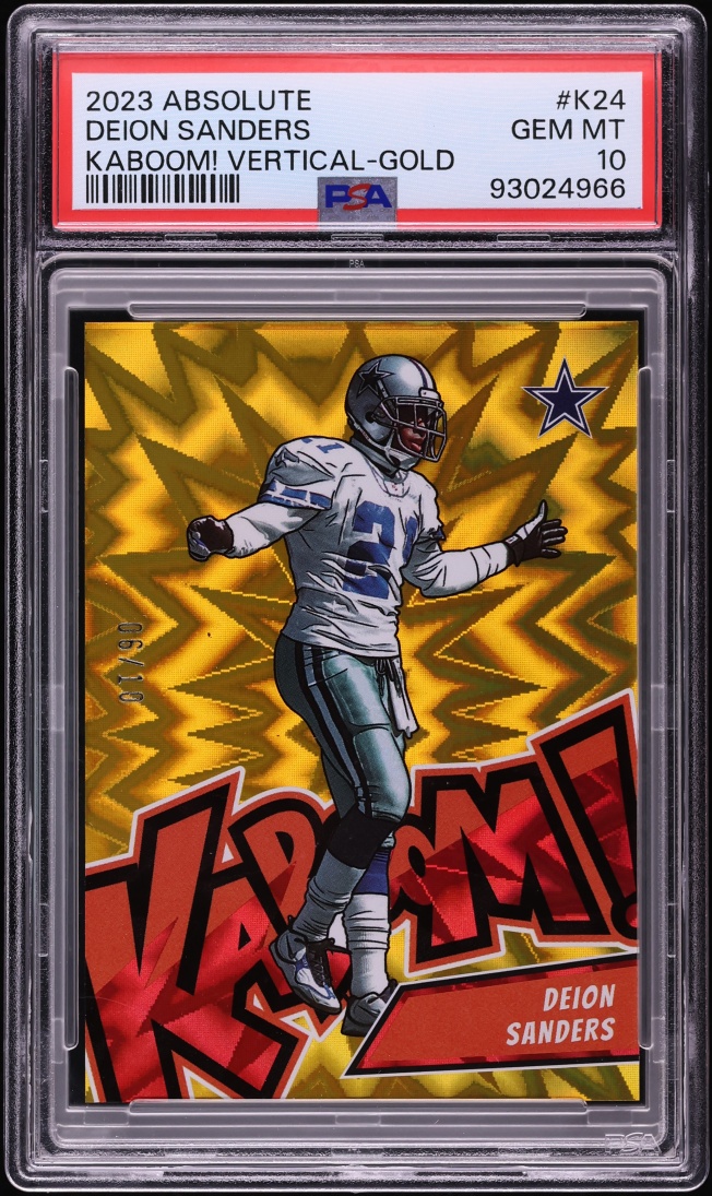 2023 Absolute Kaboom Vertical Gold Deion Sanders /10 #K24 PSA 10 GEM MINT