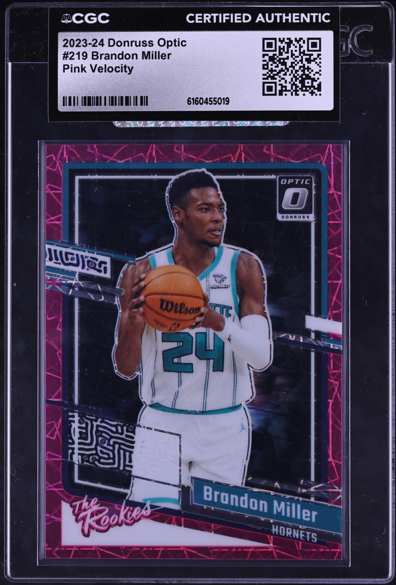 2023 Donruss Optic Pink Velocity Brandon Miller ROOKIE /79 #219 CGC AUTH
